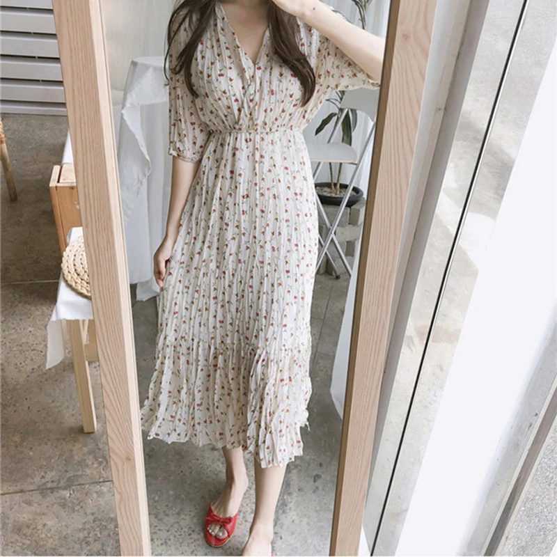 BGTEEVER элегантное женское летнее платье с короткими рукавами и рюшами сексуальное