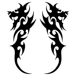 7,1*18,5 см 2x племенной Дракон модные наклейки для стайлинга автомобилей виниловые декоративные наклейки для кузова автомобиля черныйсеребристый C9-1004