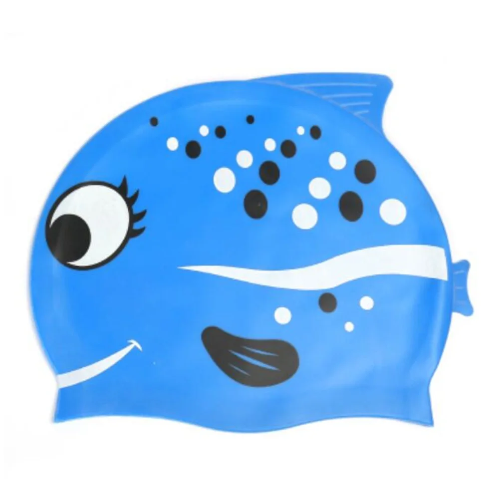 blue puffer fish YFXcreate рыба кошка собака плавать плавание Триатлон кепки водонепроницаемый противоскользящие для детей 200-1023 - Цвет: blue puffer fish