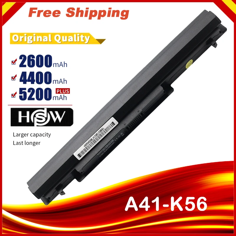 8 ячеек Аккумулятор для ноутбука Asus K56C A46C S550C S46 S46C K56V K56CA/CB/CM S56C E46C K46C A31/A32/A42/A41-K56