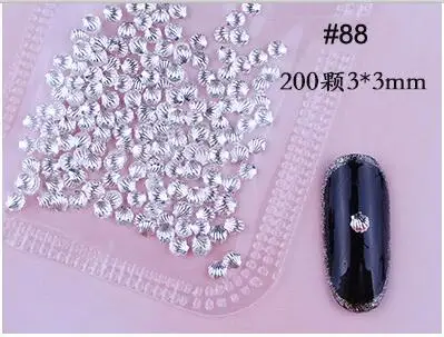 88 MKHG 200X золотые заклепки шипы для ногтей звезда/луна/ракушка квадрат/треугольник 94 типа 3d Металл Дизайн ногтей наконечник Металлические Шпильки наклейки декор - Цвет: 88