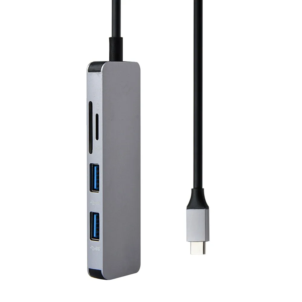 5 in1 USB C концентратор к HDMI Компактный беспроводной динамик микро SD/TF Card Reader адаптер