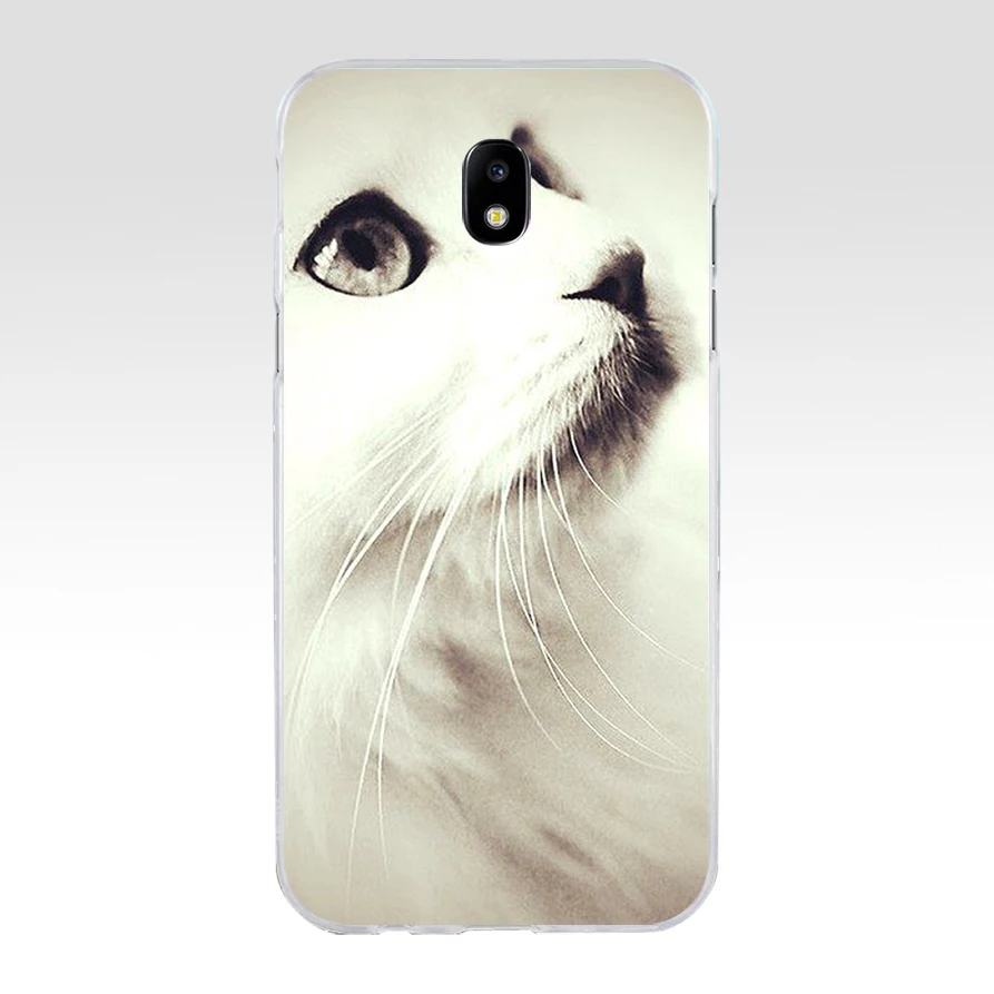 252H cat kitty blue eyes cute animal Soft Silicone Tpu Cover phone Case for Samsung j3 j5 j7 2016 2017 a3 2016 a5 2017 a6 2018 images - 6