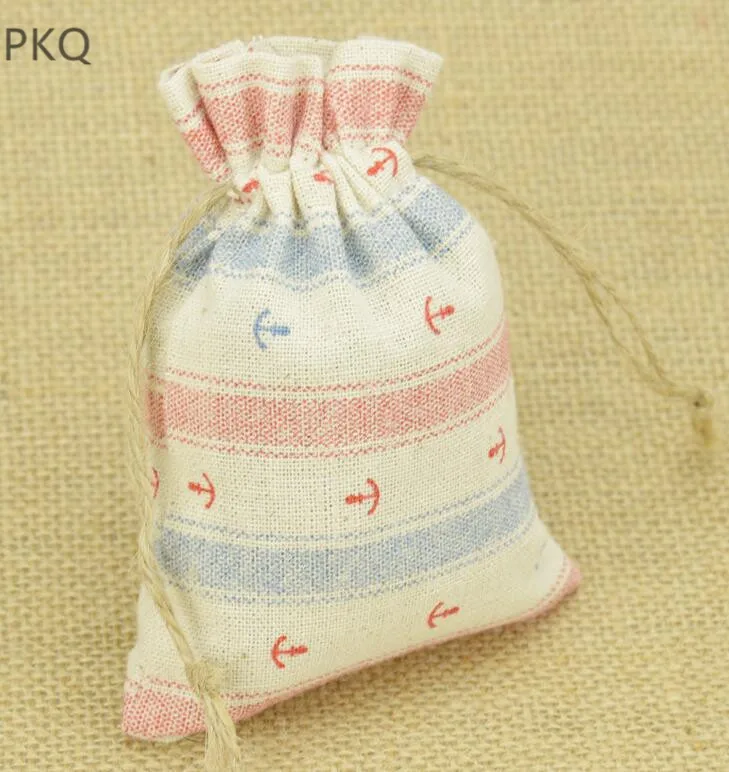 Jewelry Packaging Display bag Drawstring Packing Gift Bags 10pcs/lot Cotton Linen Storage Package Bag Small Coin Purse 9.5x13cm | Дом и сад