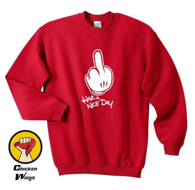 

Have A Nice Day Mickey Hands Humour Fashion Funny Top Crewneck Sweatshirt Unisex More Colors XS - 2XL