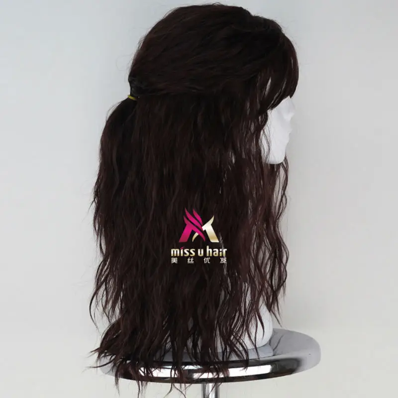Парик для косплея Miss U Hair мужской синтетический длинный вьющийся с темно