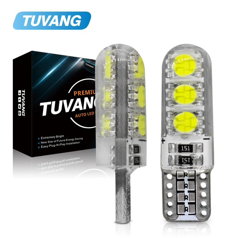 5 шт./лот новые супер яркие силиконовые двухсторонние лампы W5W 194 168 T10 6Smd 5050