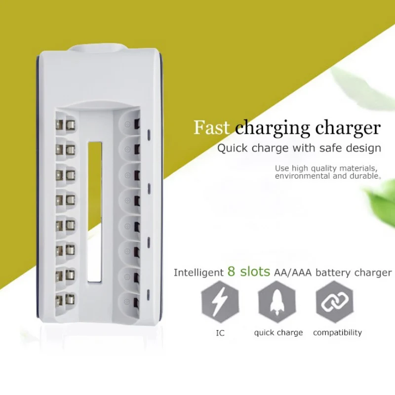 Universal 8 slots Battery Charger Home AC EU US Plug Power Charging Adapter with LED Indicator for AA AAA Batteries hot | Электроника