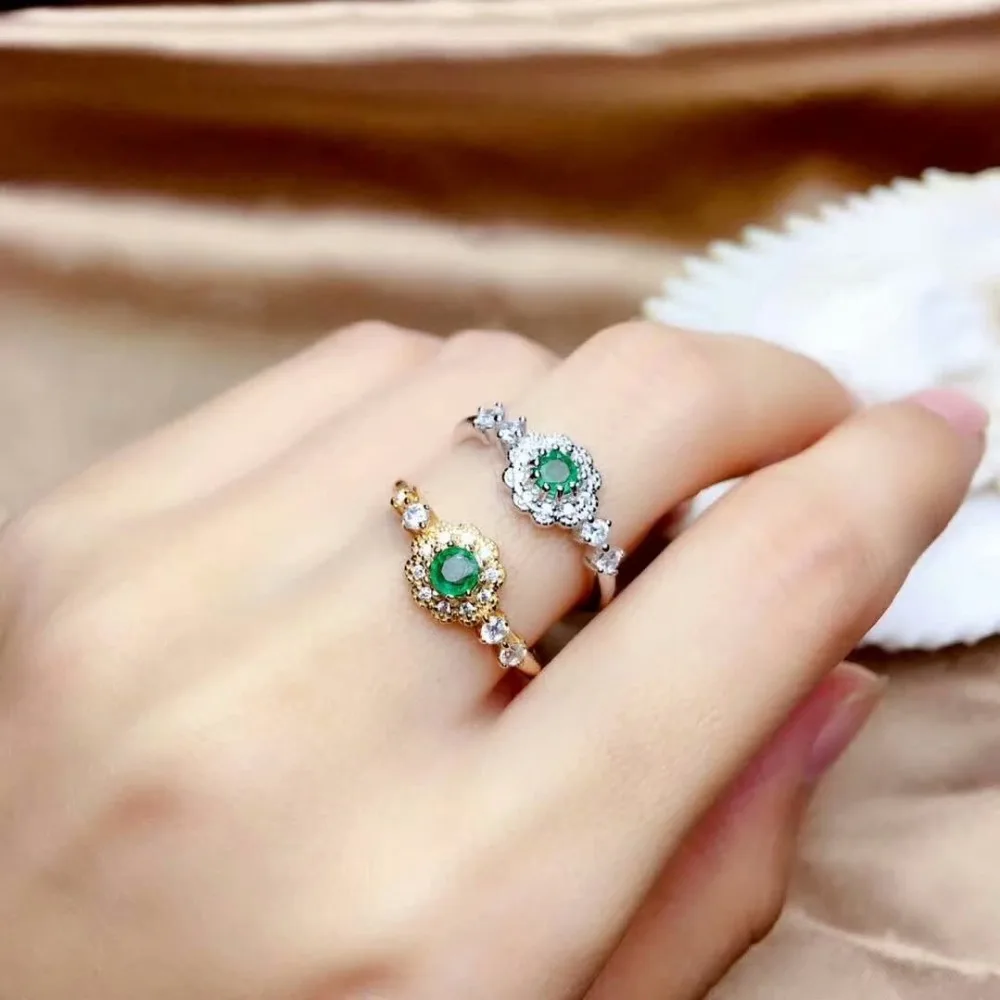 

Кольца shilovem из серебра 925 пробы с натуральным изумрудом, модные женские украшения для свадьбы, опт, 4*4 мм, mj0404777agml