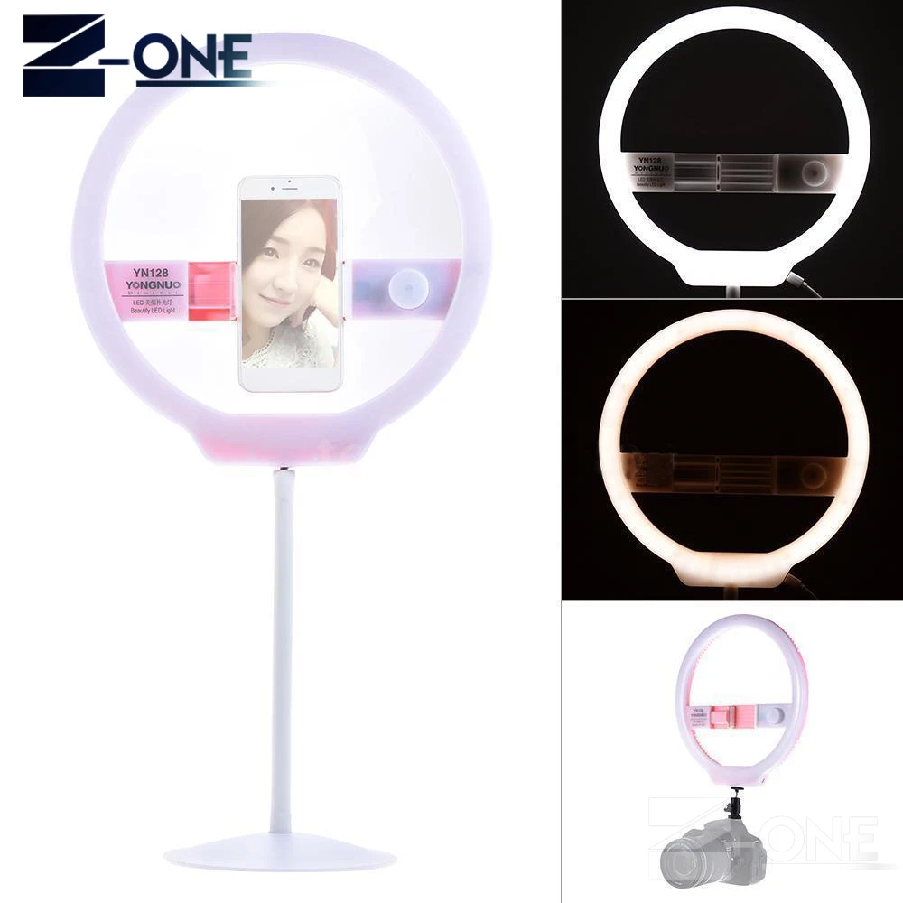 

YONGNUO YN128 Photography LED Ring Selfie Light 3200K-5500K Dimmable Live Stream Video Lighting for iPhone X Nikon Canon DSLR