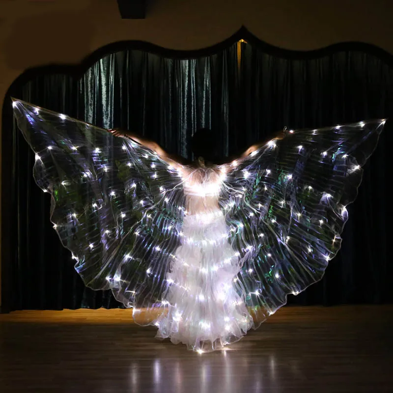 Новый мигает 6 Цвета разнообразные танец живота LED крылья бабочки R костюмы