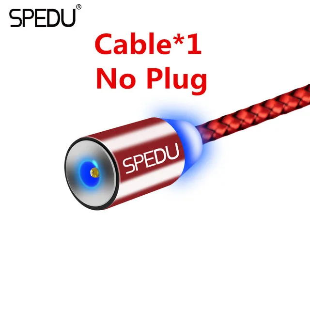 Зарядное устройство для телефона, spedu автомобильное зарядное устройство USB Магнитный кабель для iPhone X 8 7 Plus Samsung Galaxy S8 Xiaomi mi6 Redmi 4x leagoo S9 - Цвет: Red Cable No Plug