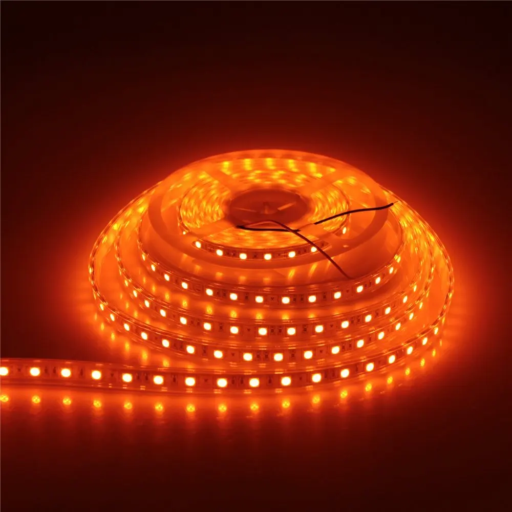 Быстрая Доставка 50 м 10X 5 М 5050 оранжевая SMD гибкая светодиодная лента 60