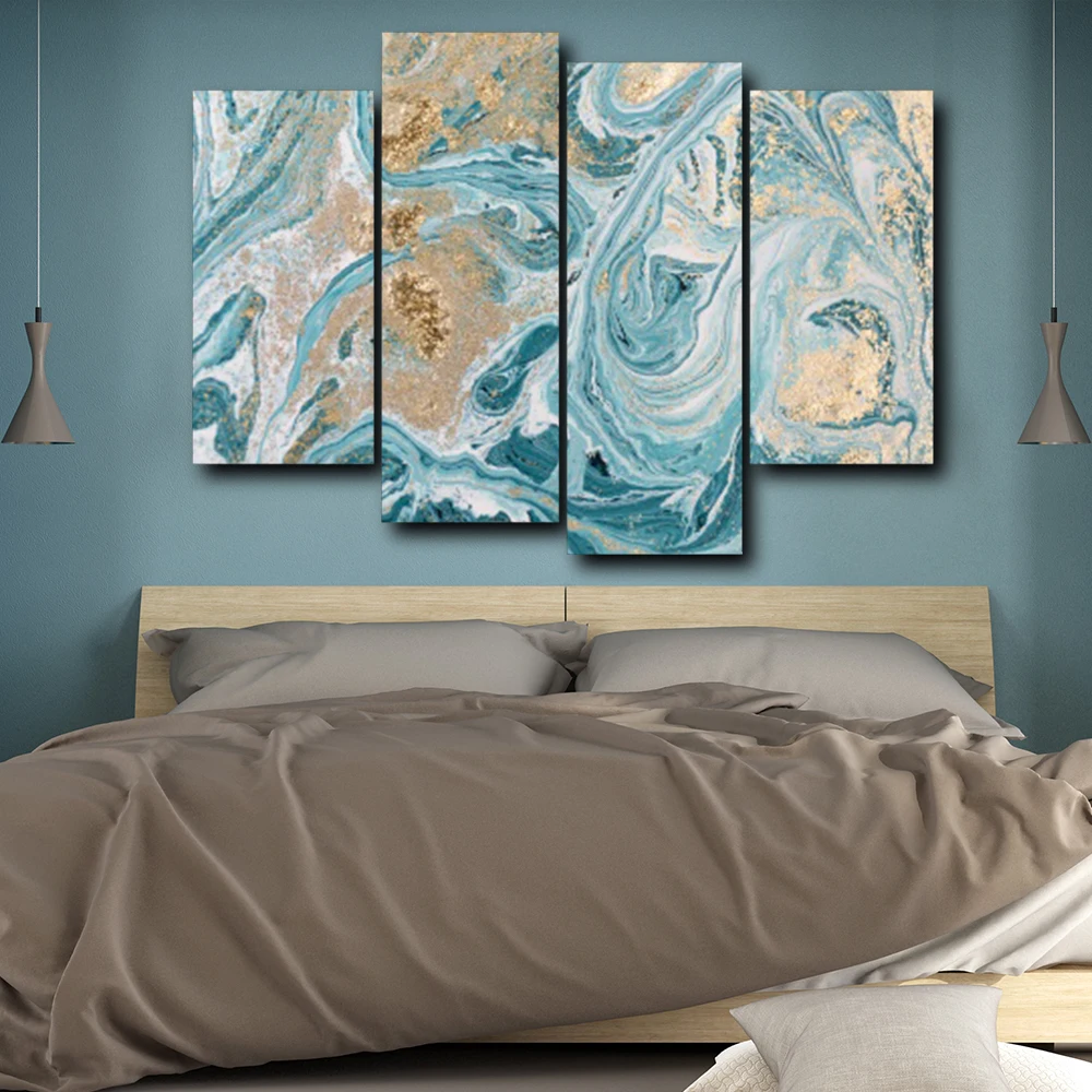 Laeacco Messy Watercolor Canvas Prints Home Decoration Wall Art Poster Pictures Oil Painting For Living Room Bedroom No Frame | Дом и сад
