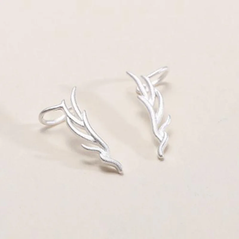 Женские серьги Elitven Antlers пусеты на клипсе из стерлингового серебра 925 пробы в