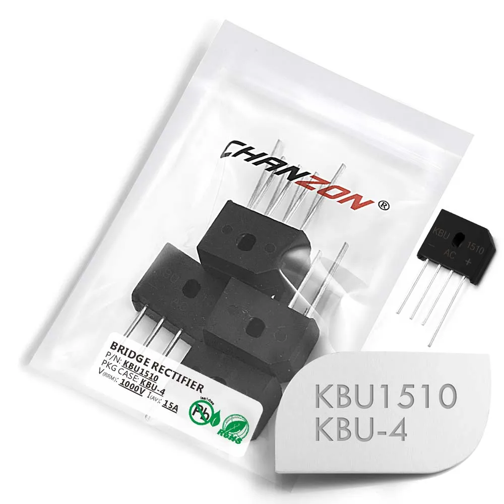 10 шт. KBU1510 мост Выпрямитель Диод 15A 1000 В KBU 4 (SIP 4) однофазный полная волна 15 Ампер