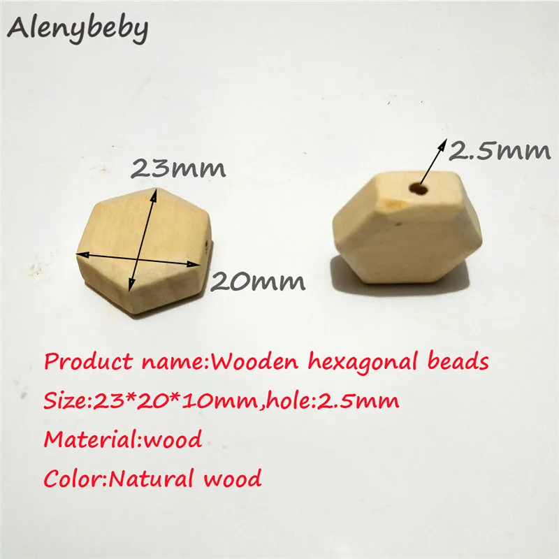 Hexagon beads 100PCS Деревянные шестигранные бусины прорезыватель, Незаконченный из плотной древесины бусины для ювелирных изделий ожерелье творения DIY ремесло и строительные проекты - Цвет: Hexagon beads 100PCS
