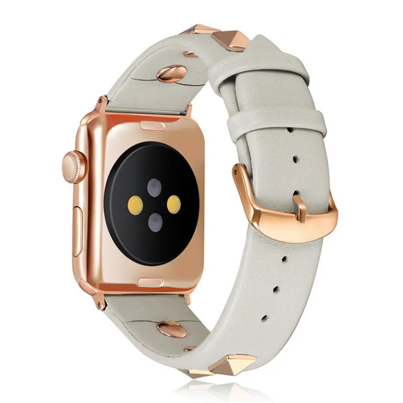 Шипованный кожаный ремешок для apple watch серии 4 3 2 1 Swift rockstud ремешок для iWatch наручные часы в стиле панк ручной работы дизайн