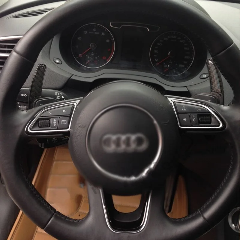 Стайлинга автомобилей углеродного волокна руль весла для Audi Q3 Q5 Q7 A1 A3 A4 B7 A6 A5 A7 a8 S3