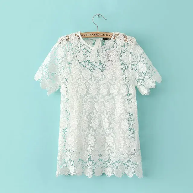 D428J6 temperament exquisite range of solid milk silk blouse piece hollow three dimensional flowers|blouse leopard|blouse wearingblouse japan |