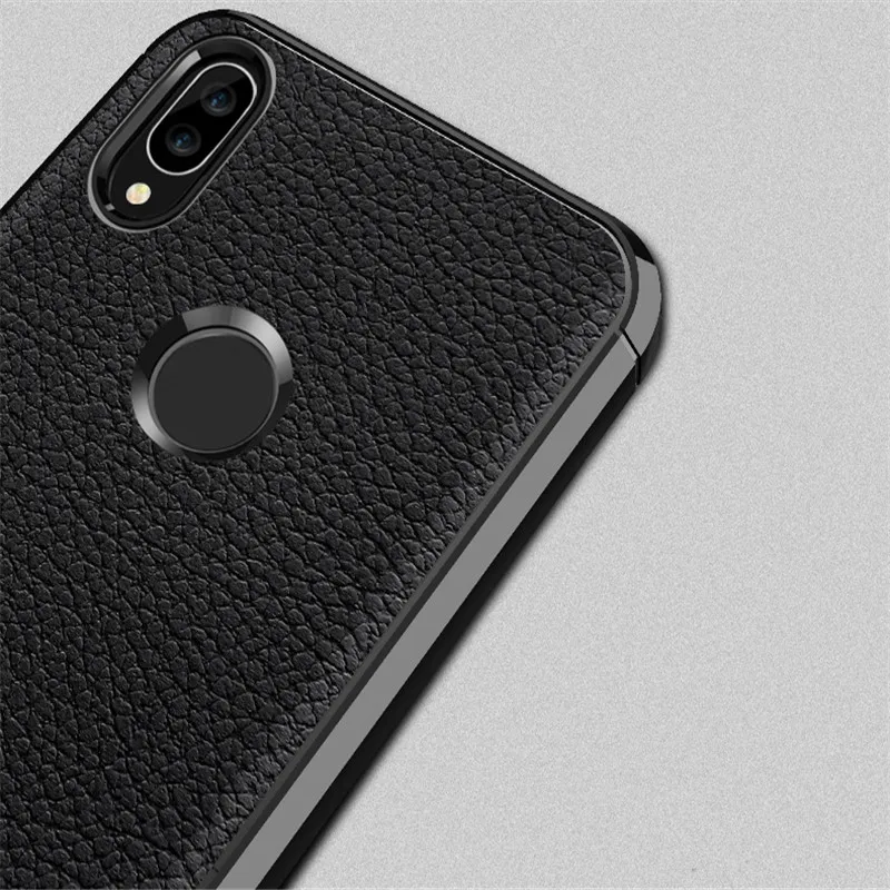 SRHE для huawei P20 Lite чехол с текстурой личи из углеродного волокна Мягкая силиконовая