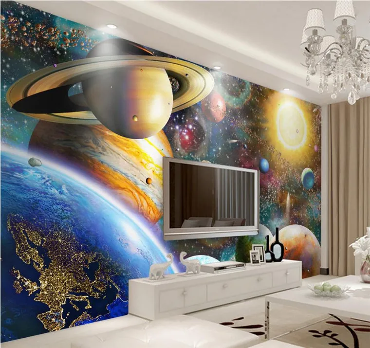 

Custom photo 3D wallpaper large fresco space cosmic children bedroom bedroom large murals papel de parede wall paper