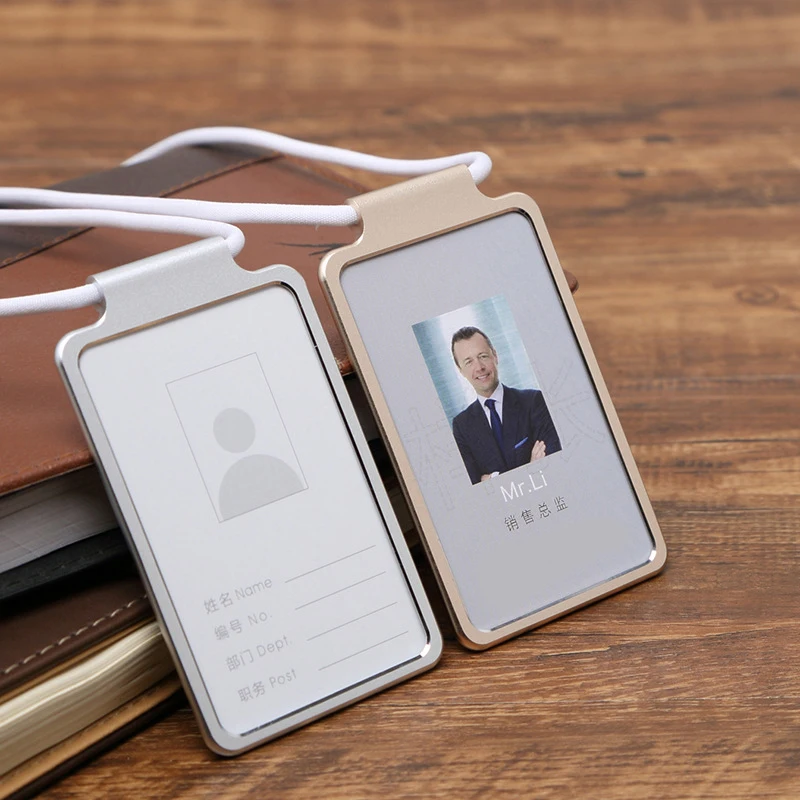 

Nahoo Unisex Employee Name Id Card Cover Metal Working Certificate Identity Badge Holder Magnesium Alloy Hospital Nurse Staff