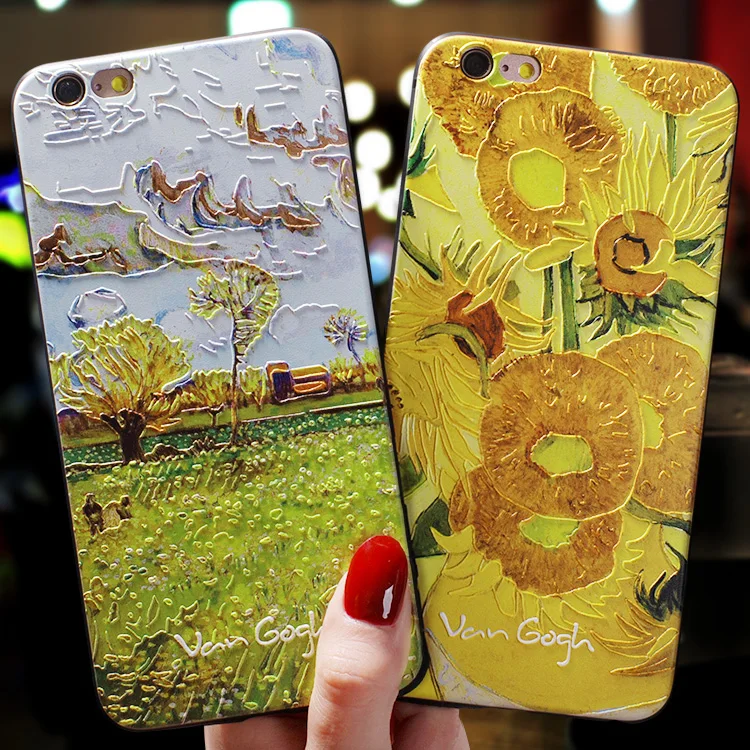 Чехол для Iphone XS MAX X XR с рельефным рисунком подсолнуха и растительного поля Ван