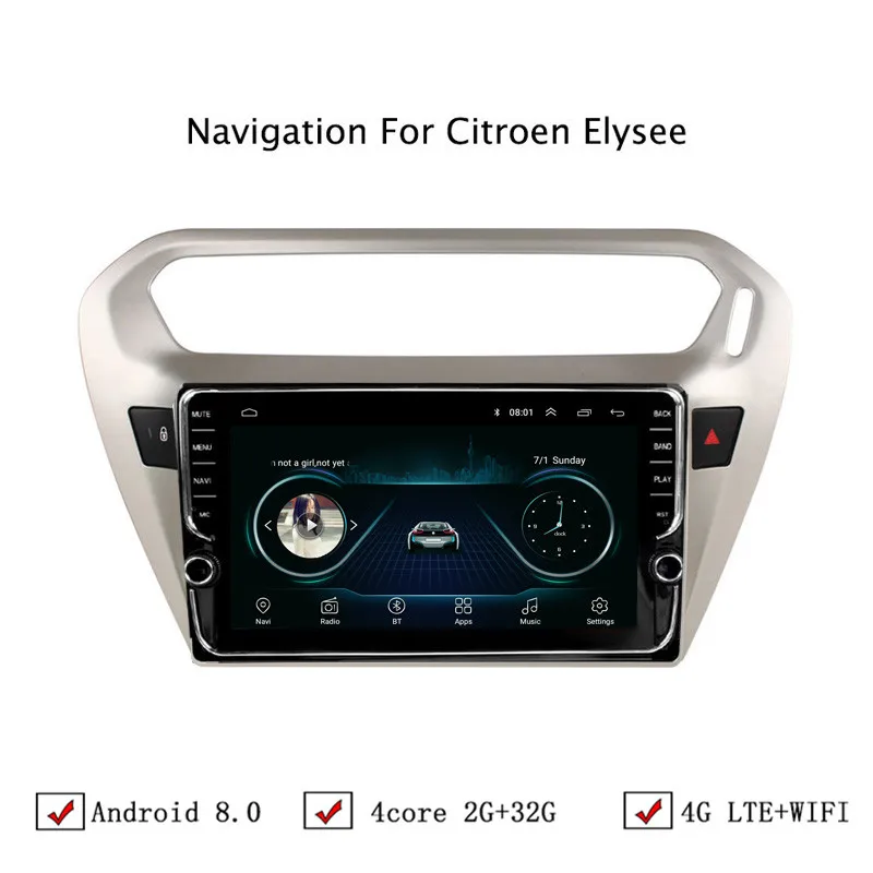 9 &quotAndroid 6 0/8 1 Автомобильная dvd навигационная система для peugeot 301/Citroen Elysee