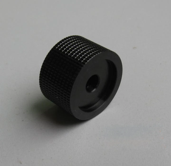 

Diameter 25mm high 16mm bright black brushed aluminum solid volume potentiometer knob