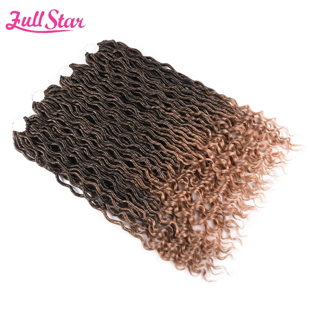 Полная звезда 20 дюймов Faux locs кудряшки 24 пряди синтетические косы с крючком для наращивания волос для черных женщин 1-6 упак./лот