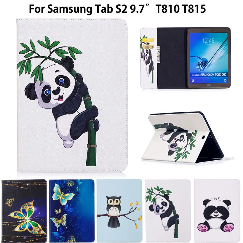 Чехол Tab S2 9 7 с рисунком панды чехол для Samsung Galaxy T810 T815 T813 T819 умный планшета из
