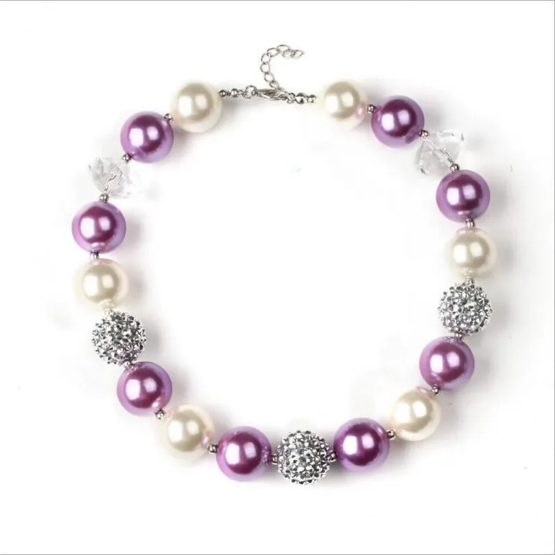 

wholesale 5PCS Winter Styles Necklace Children Chunky Beads Baby Girls Big Bubblegum Necklace Kid Jewelry Dress Up