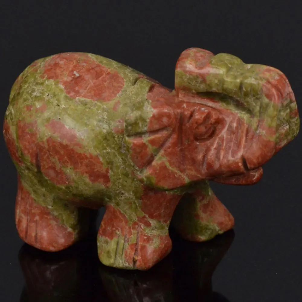 Unakite Кристалл Слон резная Фигурка Камень Чакра исцеляющий камень reiki фэн шуй