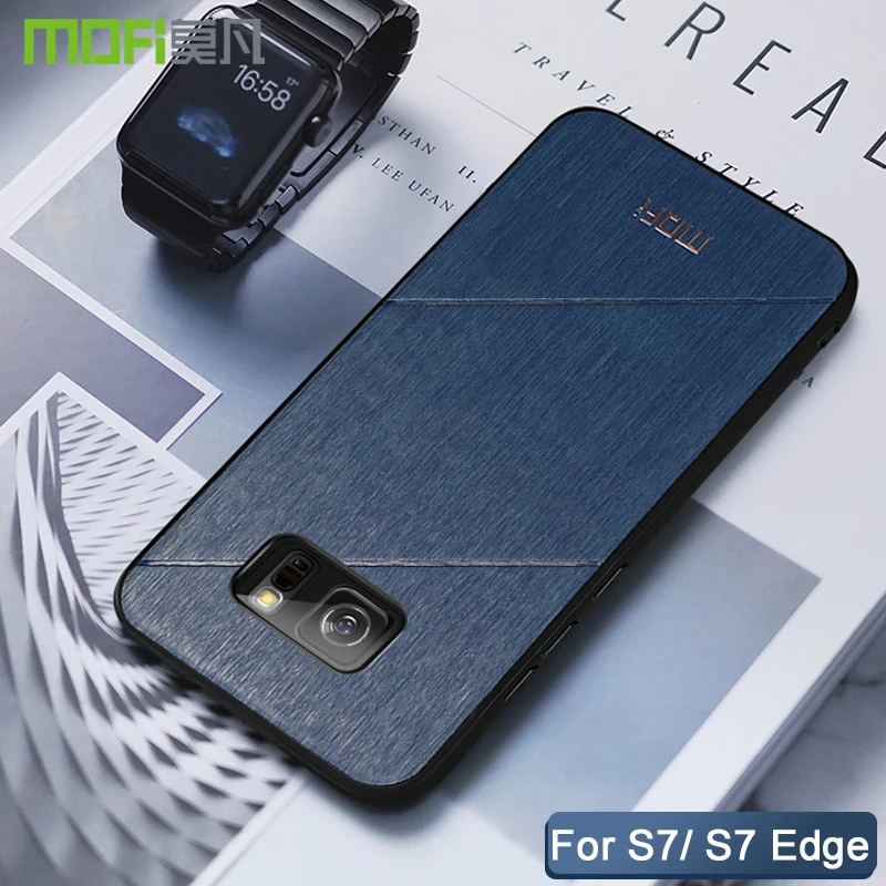 Для s7 edge чехол Mofi полная защита жесткая задняя крышка для samsung funda Мягкий край galaxy |