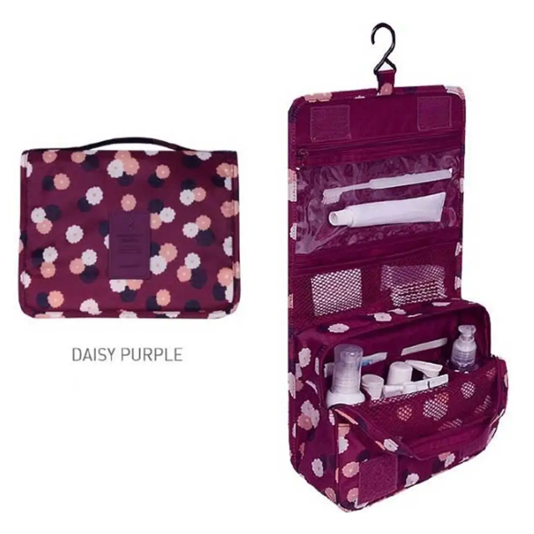Дорожная подвесная косметичка складное хранение квадратная Цветочная