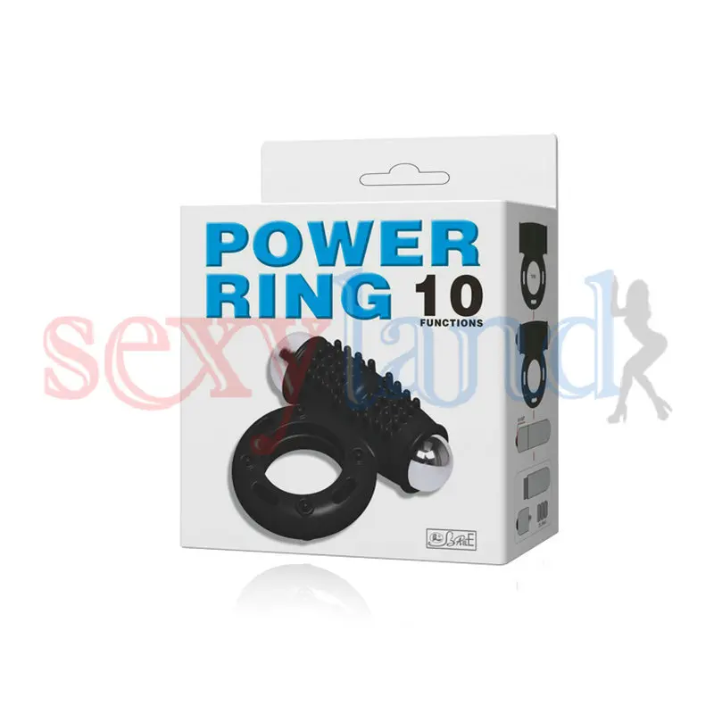 Baile Power Ring 10 Функция супер сильная вибрация водонепроницаемый клитор Stimuation черный