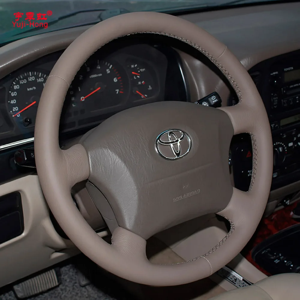 Car Steering Wheel Covers Case for Toyota Prado 2004-2006 Land Cruiser 2006 LC120 Hand-stitched Top Layer Cow Leather | Автомобили и