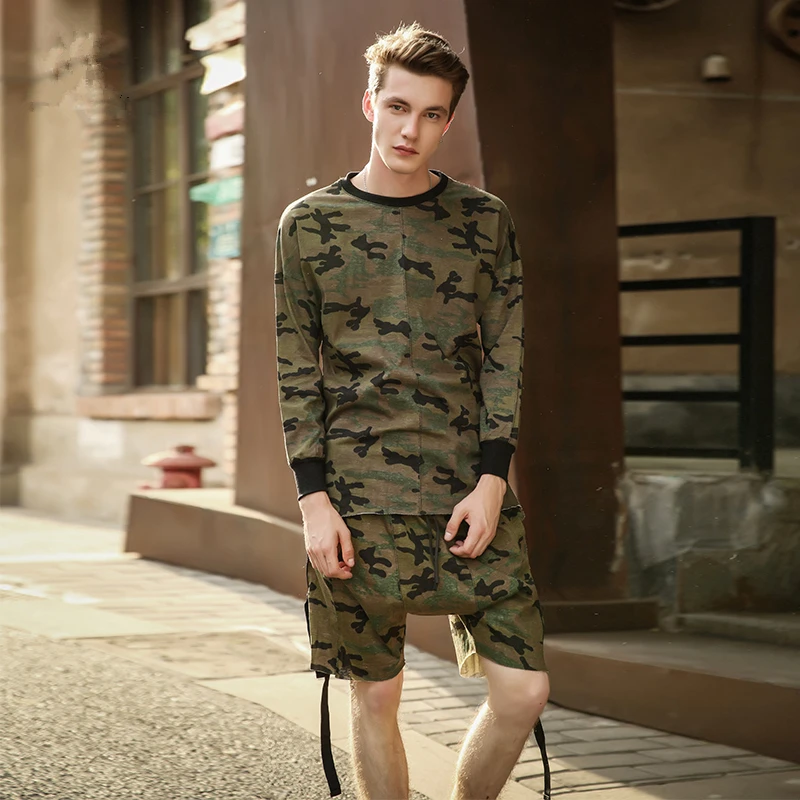 Футболка мужская камуфляжная с длинным рукавом модная тенниска в стиле хип хоп