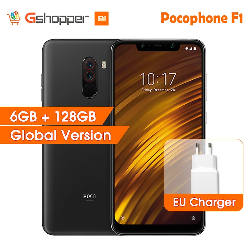 Глобальная версия Xiaomi POCOPHONE F1 6 ГБ 128 Гб Смартфон Snapdragon 845 Octa Core 18 &quot2246x1080 FHD LiquidCool AI