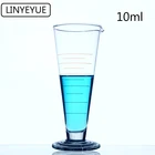 Градуированный конический стеклянный мерный стакан LINYEYUE 10 мл, мерный стеклянный треугольный стакан, лабораторный цилиндр, химическое оборудование