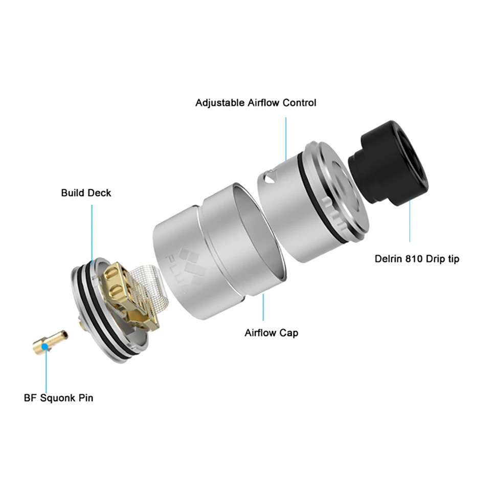 Оригинальный бак Vapefly Mesh Plus RDA для электронной сигареты 25 мм с Двойным Зажимом