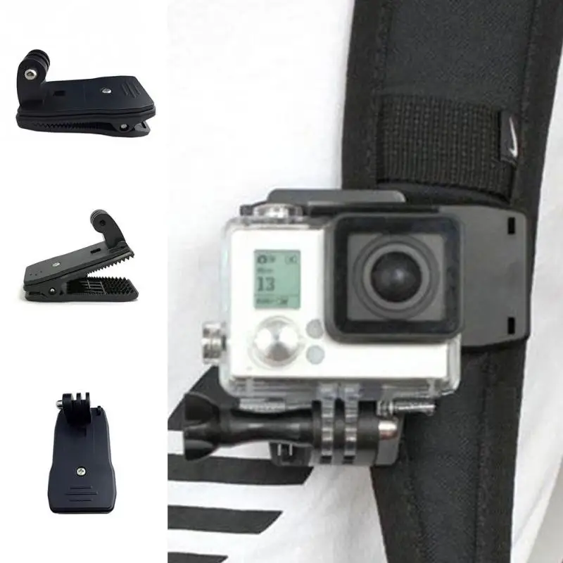 360 вращающихся рюкзак шляпа Quick Release клип штатив струбцина держатель PTZ фиксированной зажим для GoPro для HERO камеры аксессуары