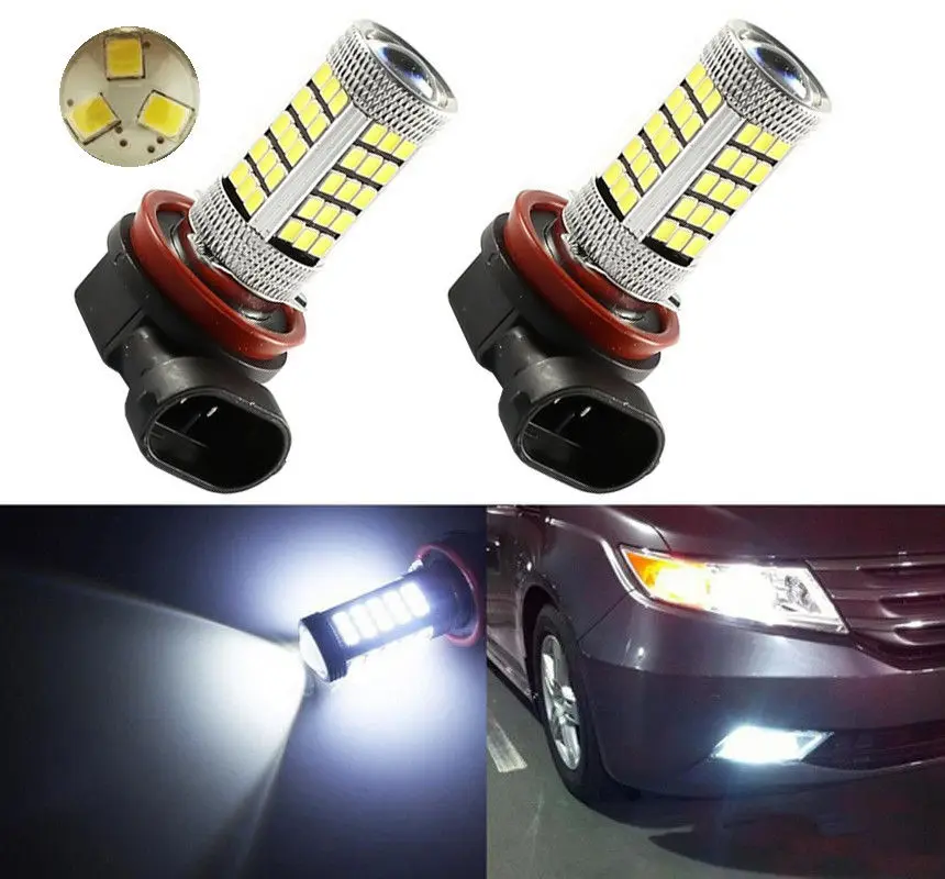 2X 30 Вт 63-SMD H8 H9 H11 2835 Светодиодный светильник s светодиодный проектор головной
