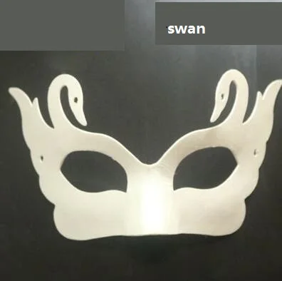 Swan YOFAY, цветные Вечерние Маски для рисования, маска для лица с рисунком, маска для рисования, Венеция, вырезка, пустые маски для детского сада, сделай сам, поставка рукоделия - Цвет: Swan