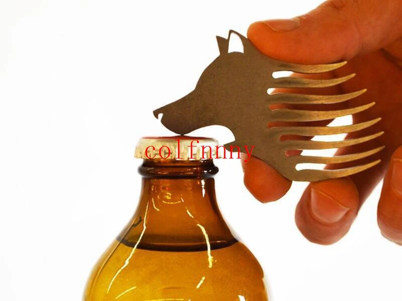 100 шт./лот расческа для хлеба волк пива брелок коробка резак карманный открывалка