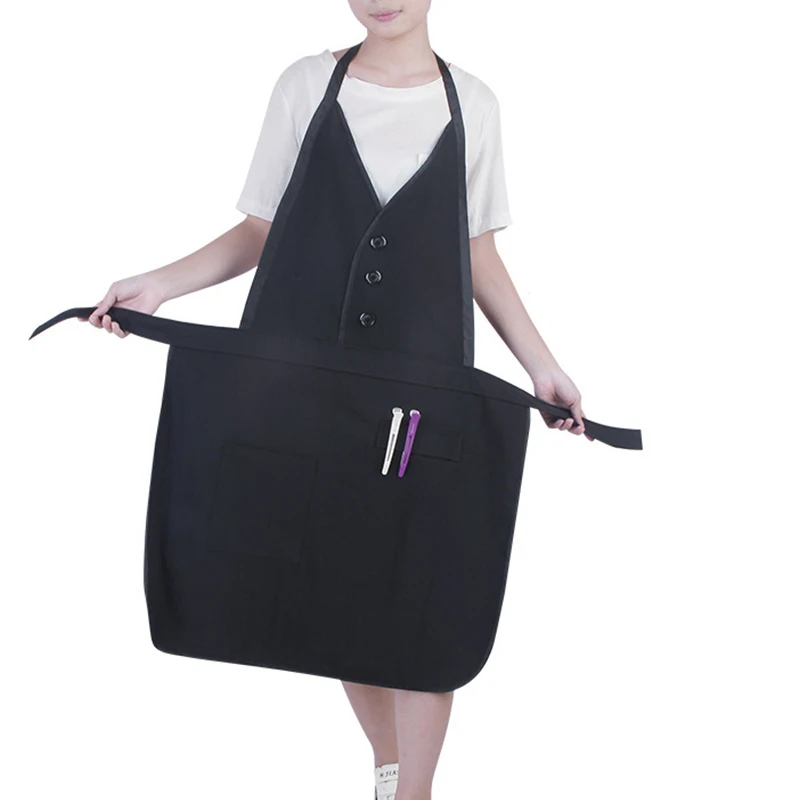 Parrucchiere Черный Модный салонный фартук для стрижки волос передняя и задняя накидка