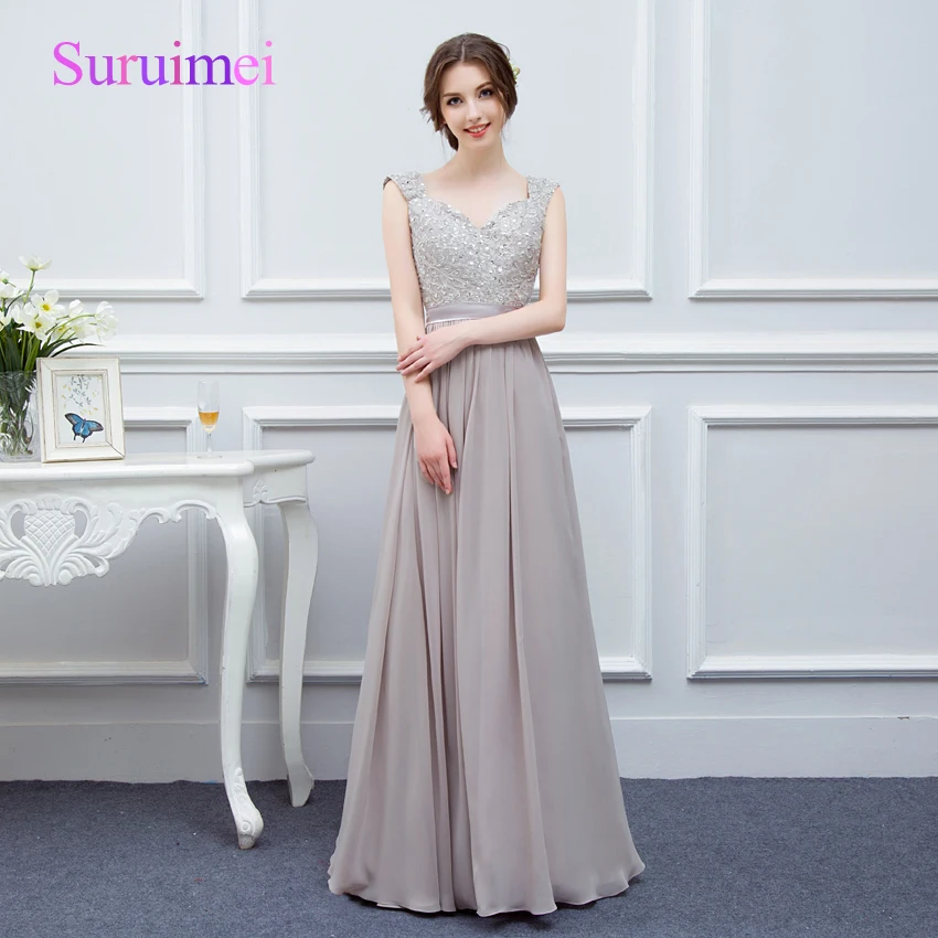 Real Cheap Long Bridesmaid Dresses Elegant Cap Sleeve Beadings Sheer Back Formal Wedding Party Gowns Maid Of Honor Dress |