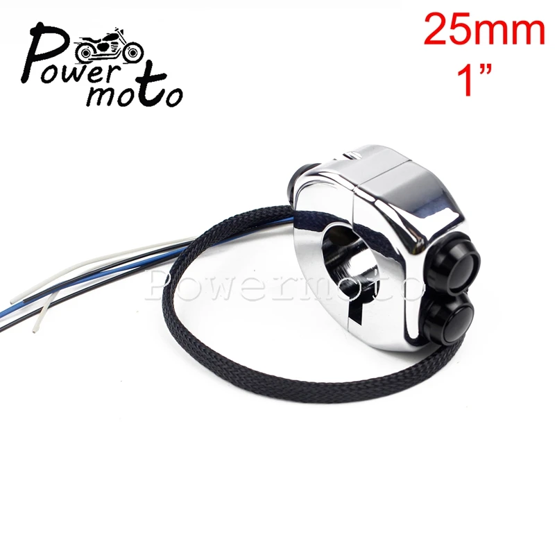 25mm chrome black 12 цветов мотоцикл 22 мм 25 мм руль М-Переключатель кнопочный переключатель управления для Harley Кафе Racer Yamaha Bobber XS650 " 7/8" - Цвет: 25mm chrome black