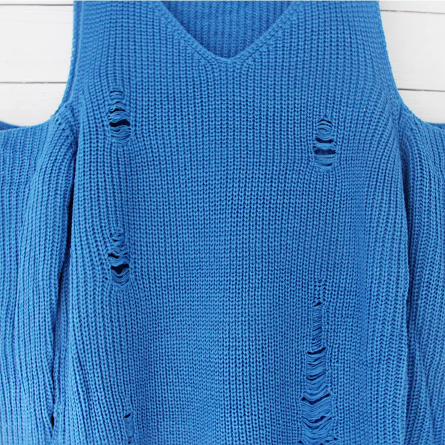 Осень-зима трикотажные длинные свитера модные женские Дизайн отверстие полого